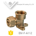 EM-F-A112 Raccord de tuyau de compression en té en laiton de type fixe